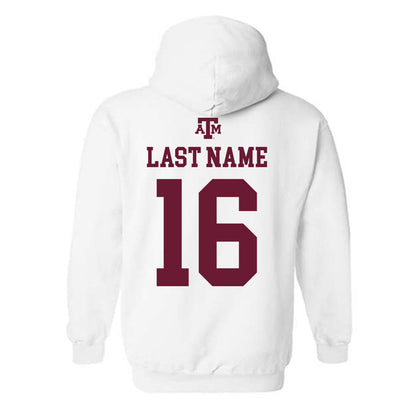 Texas A&M - NCAA Baseball : Bear Harrison - White Out 2026 Hooded Sweatshirt-1