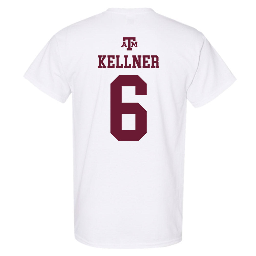 Texas A&M - NCAA Baseball : Boston Kellner - White Out 2026 T-Shirt-1