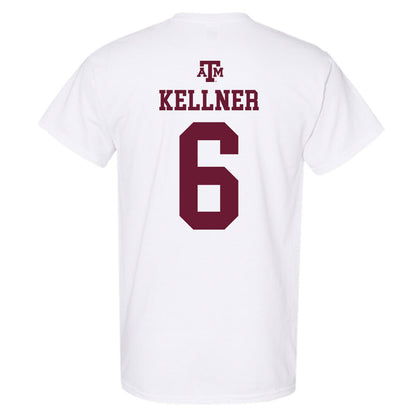 Texas A&M - NCAA Baseball : Boston Kellner - White Out 2026 T-Shirt-1