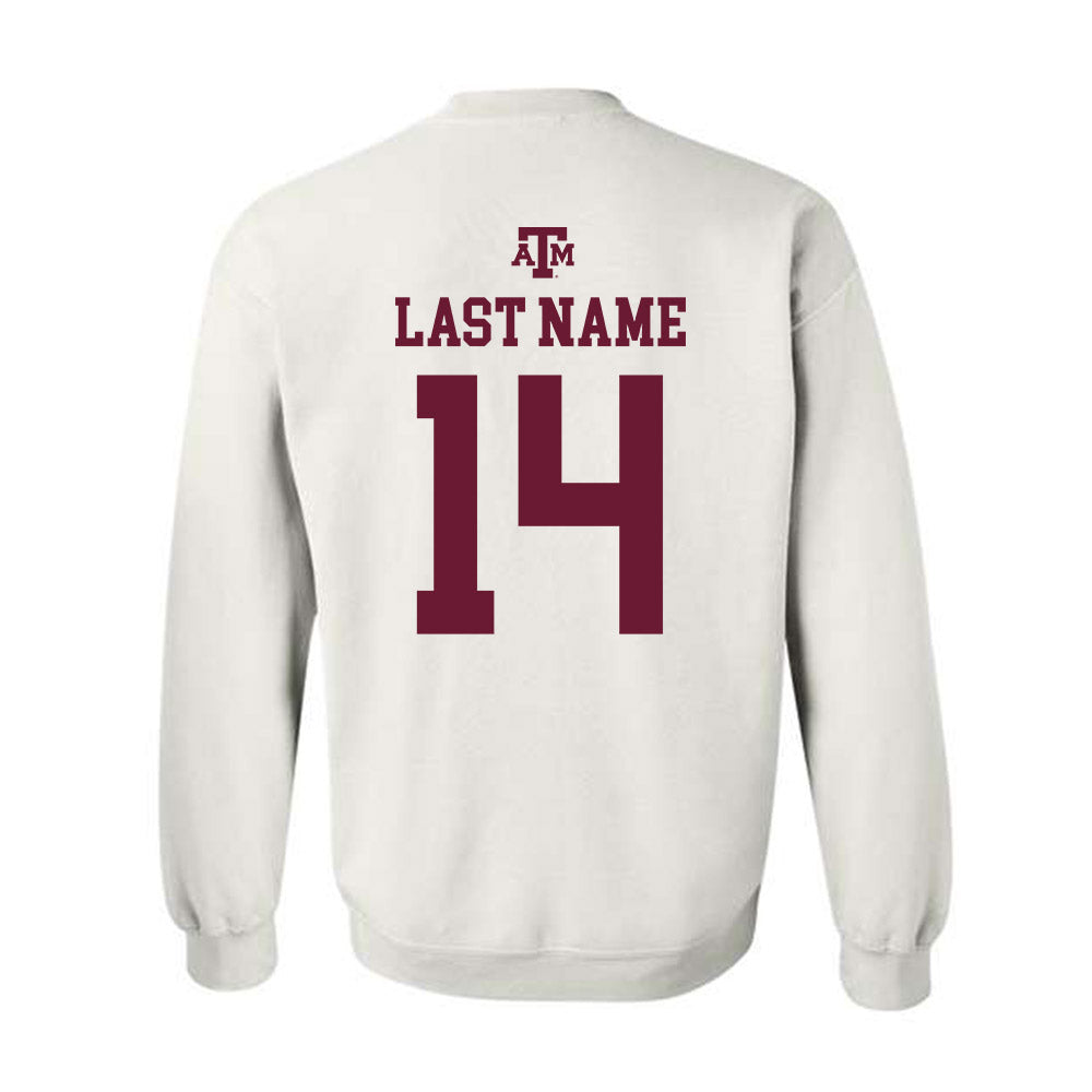Texas A&M - NCAA Baseball : Luke Billings - White Out 2026 Crewneck Sweatshirt-1