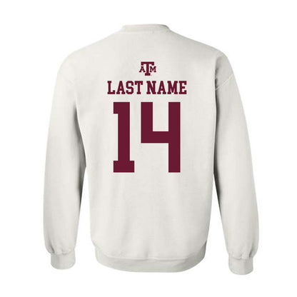 Texas A&M - NCAA Baseball : Luke Billings - White Out 2026 Crewneck Sweatshirt-1