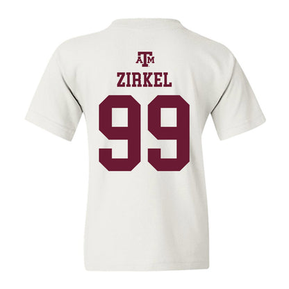 Texas A&M - NCAA Football : Jared Zirkel - White Out 2026 Youth T-Shirt-1