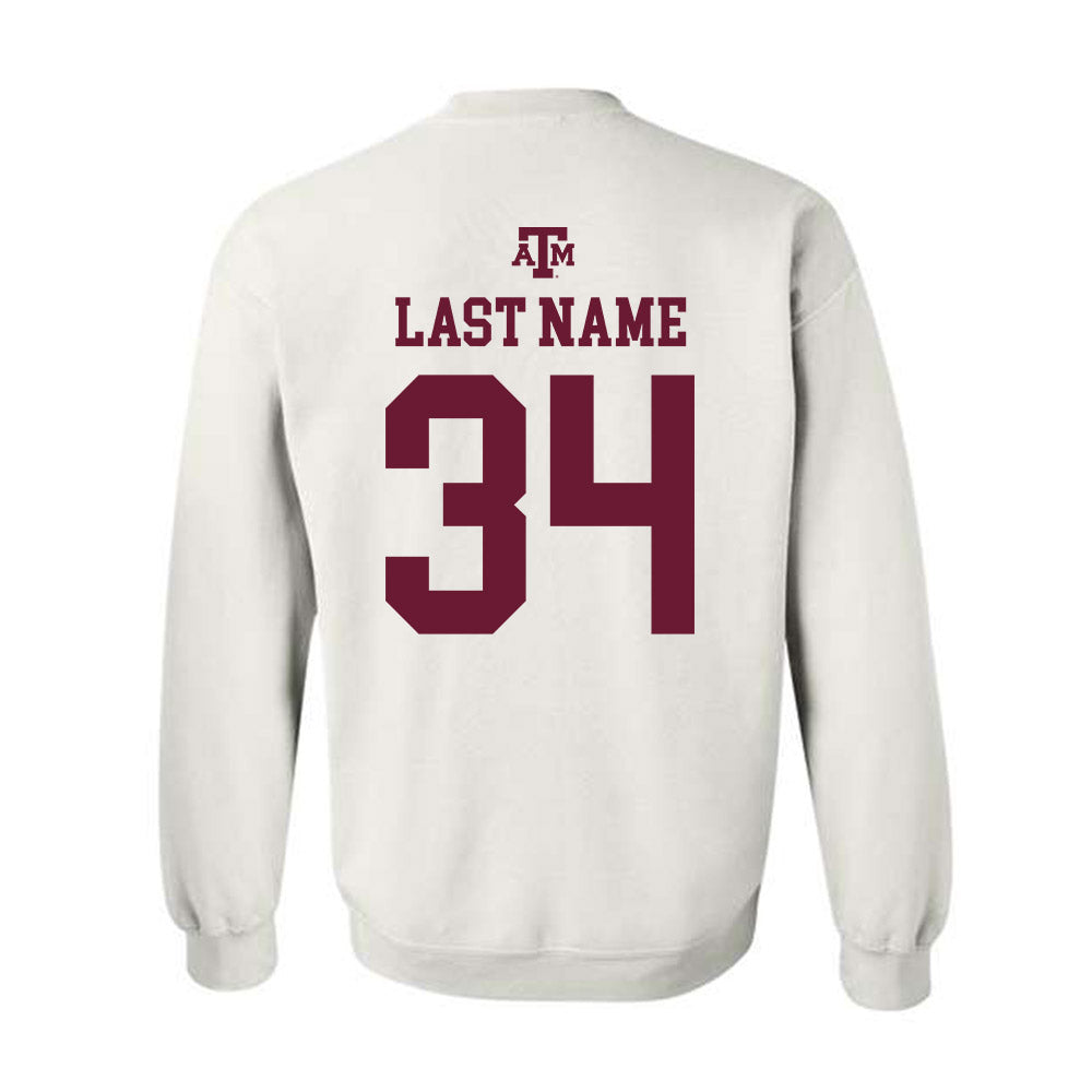 Texas A&M - NCAA Football : Kyle Garvis - White Out 2026 Crewneck Sweatshirt-1