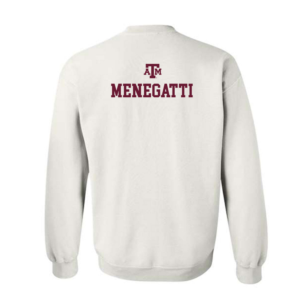 Texas A&M - NCAA Women's Track & Field : Bradie Menegatti - White Out 2026 Crewneck Sweatshirt-1