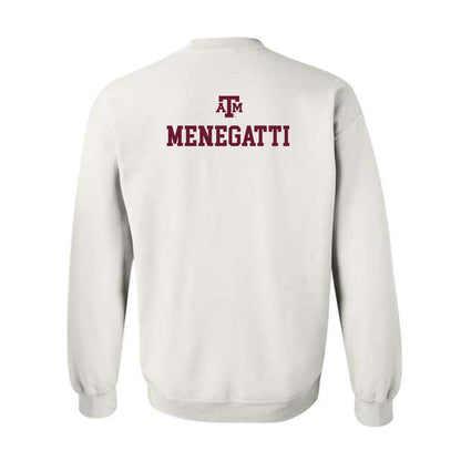 Texas A&M - NCAA Women's Track & Field : Bradie Menegatti - White Out 2026 Crewneck Sweatshirt-1
