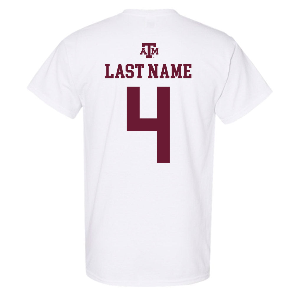 Texas A&M - NCAA Baseball : Travis Chestnut - White Out 2026 T-Shirt-1