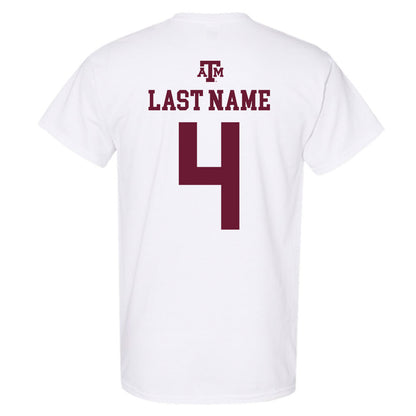 Texas A&M - NCAA Baseball : Travis Chestnut - White Out 2026 T-Shirt-1