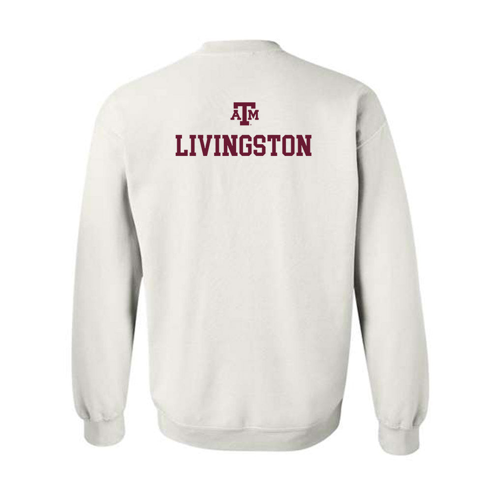 Texas A&M - NCAA Women's Track & Field : Maddie Livingston - White Out 2026 Crewneck Sweatshirt-1