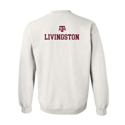 Texas A&M - NCAA Women's Track & Field : Maddie Livingston - White Out 2026 Crewneck Sweatshirt-1