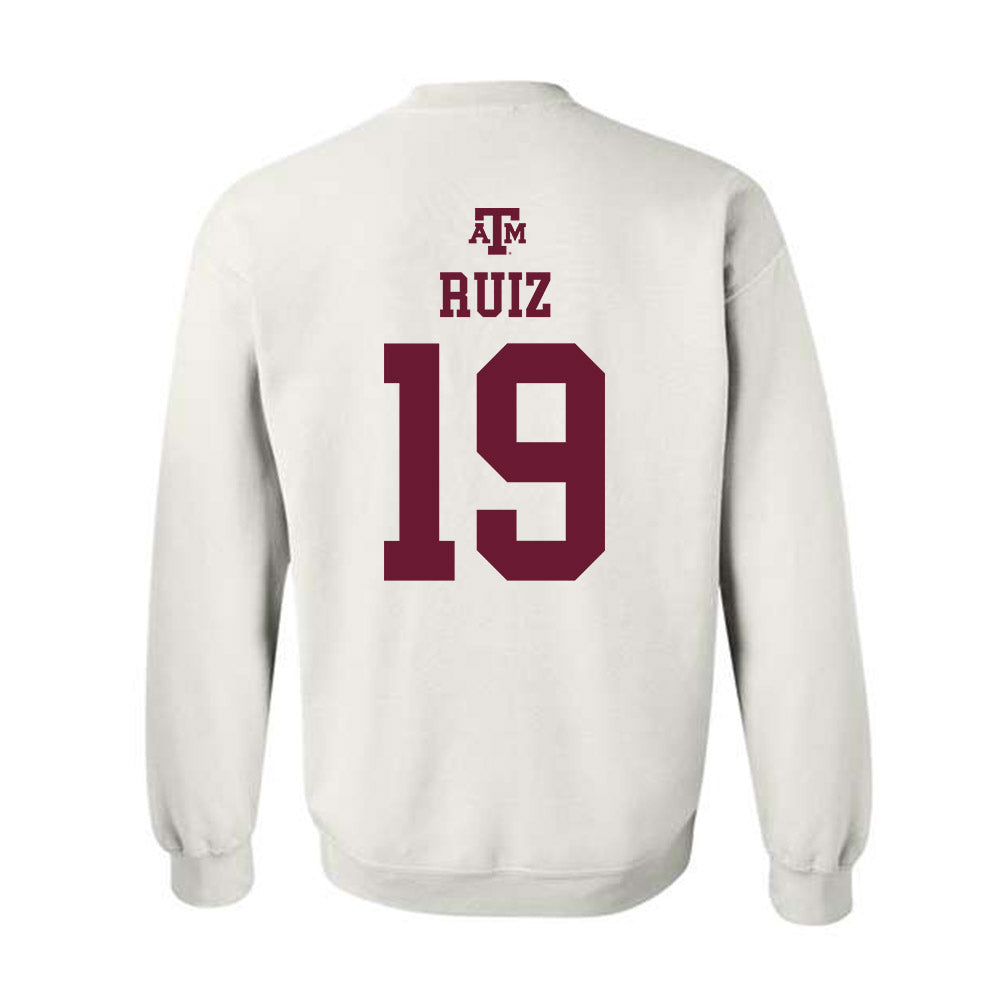 Texas A&M - NCAA Women's Soccer : Samantha Ruiz - White Out 2026 Crewneck Sweatshirt-1