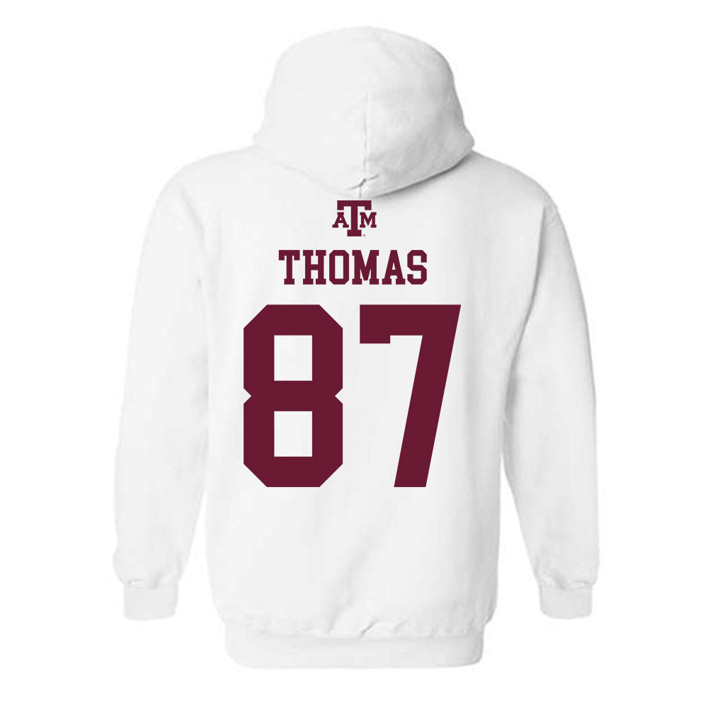 Texas A&M - NCAA Football : Houston Thomas - White Out 2026 Hooded Sweatshirt-1