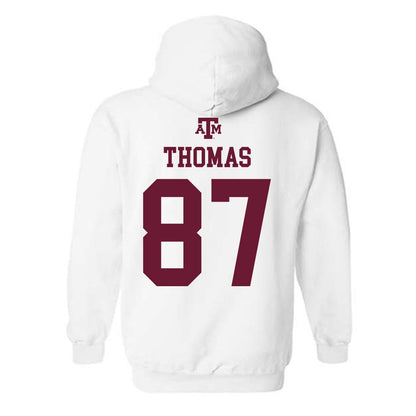 Texas A&M - NCAA Football : Houston Thomas - White Out 2026 Hooded Sweatshirt-1