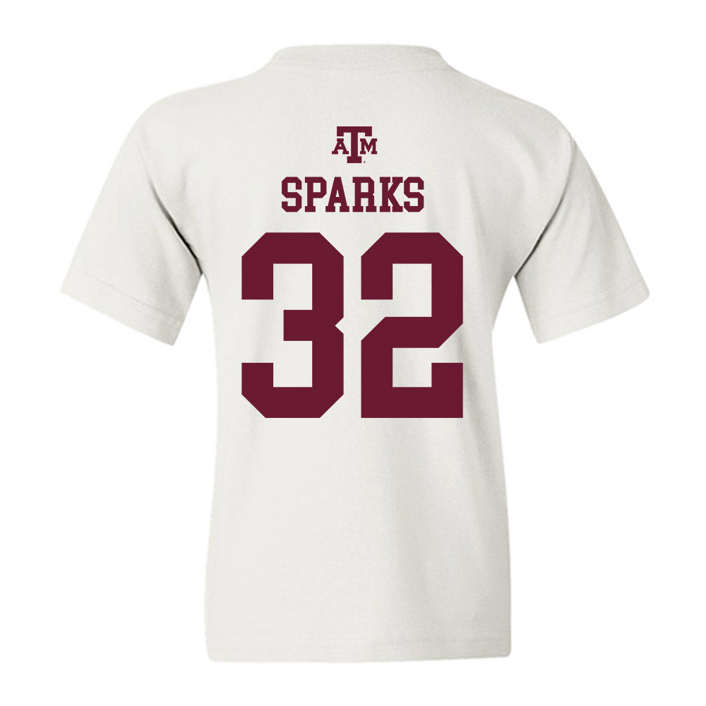 Texas A&M - NCAA Softball : Grace Sparks - White Out 2026 Youth T-Shirt-1
