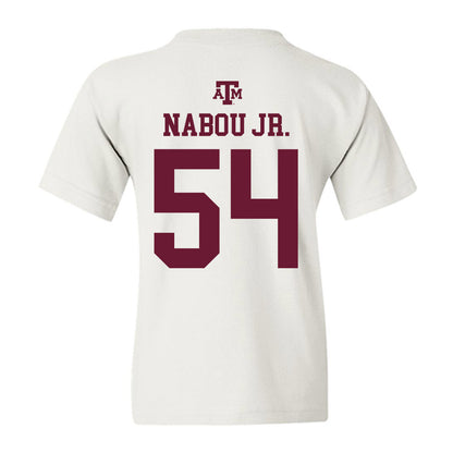 Texas A&M - NCAA Football : Mark Nabou Jr. - White Out 2026 Youth T-Shirt-1