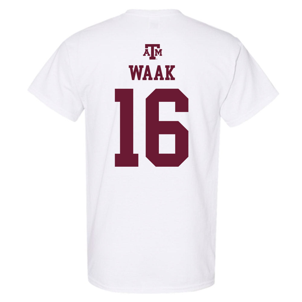 Texas A&M - NCAA Women's Volleyball : Maddie Waak - White Out 2026 T-Shirt-1