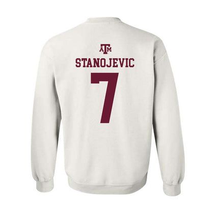 Texas A&M - NCAA Women's Volleyball : Djurdja Stanojevic - White Out 2026 Crewneck Sweatshirt-1