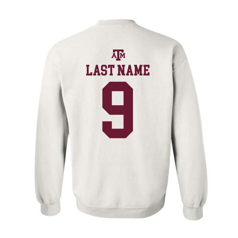 Texas A&M - NCAA Baseball : Gavin Grahovac - White Out 2026 Crewneck Sweatshirt-1
