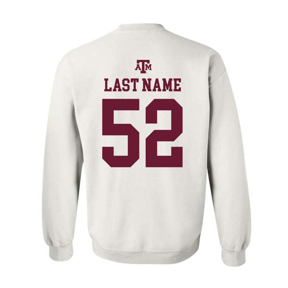 Texas A&M - NCAA Baseball : Elijah Batista - White Out 2026 Crewneck Sweatshirt-1
