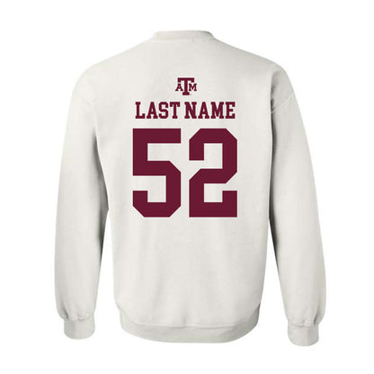 Texas A&M - NCAA Baseball : Elijah Batista - White Out 2026 Crewneck Sweatshirt-1