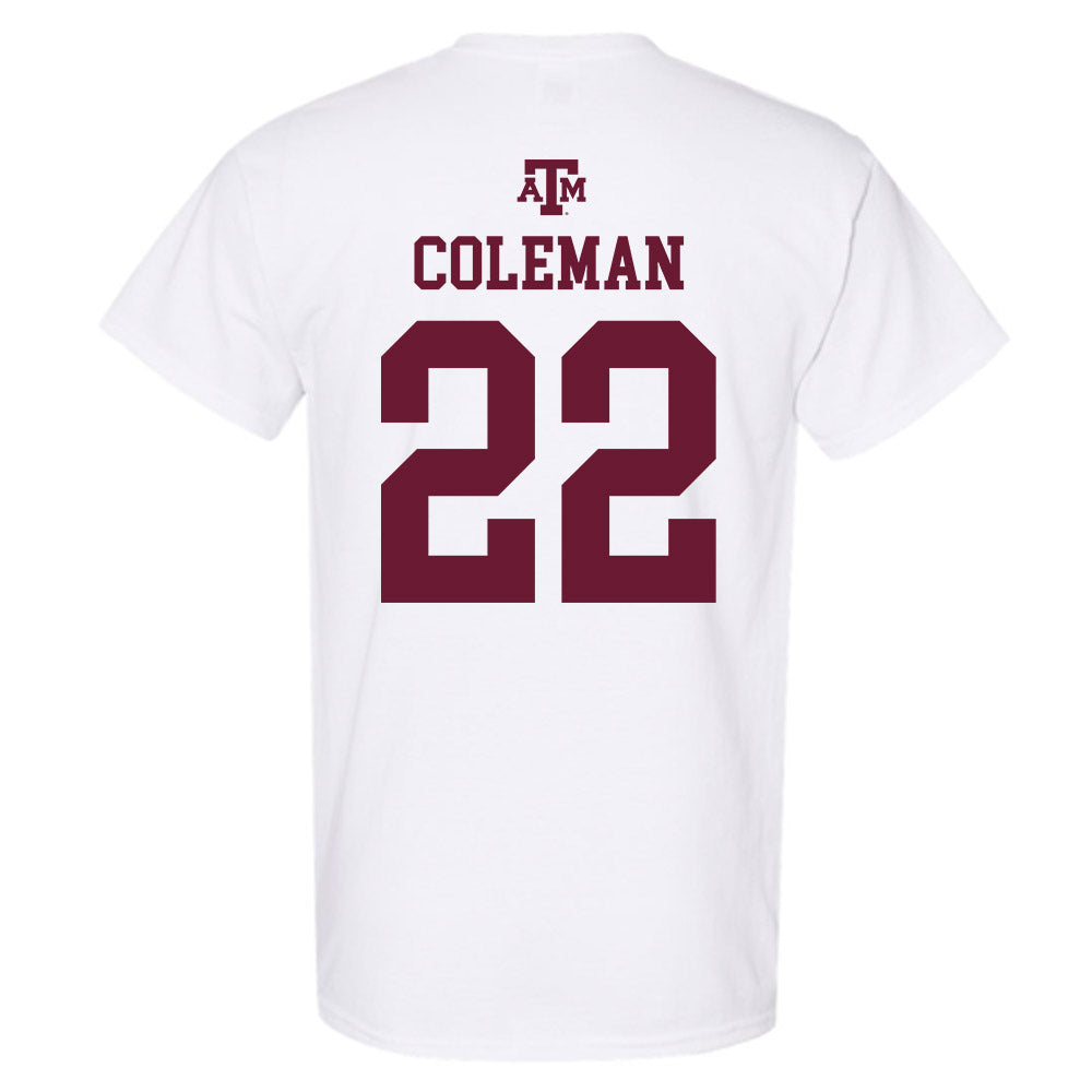 Texas A&M - NCAA Softball : Gracyn Coleman - White Out 2026 T-Shirt-1