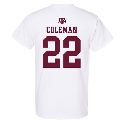 Texas A&M - NCAA Softball : Gracyn Coleman - White Out 2026 T-Shirt-1