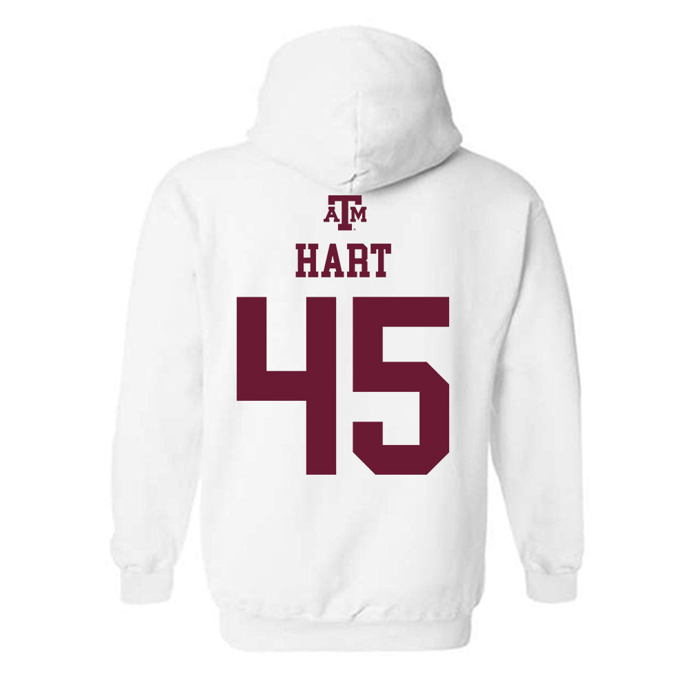 Texas A&M - NCAA Baseball : Chandler Hart - White Out 2026 Hooded Sweatshirt-1