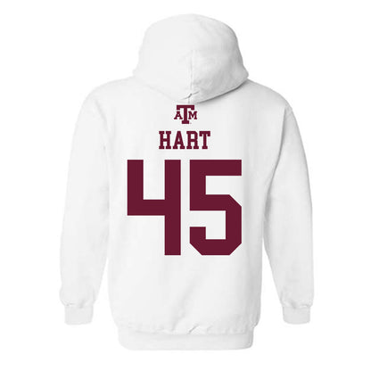 Texas A&M - NCAA Baseball : Chandler Hart - White Out 2026 Hooded Sweatshirt-1