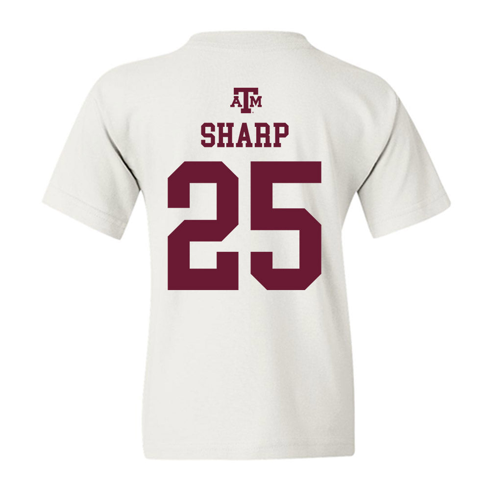 Texas A&M - NCAA Women's Volleyball : Eliza Sharp - White Out 2026 Youth T-Shirt-1