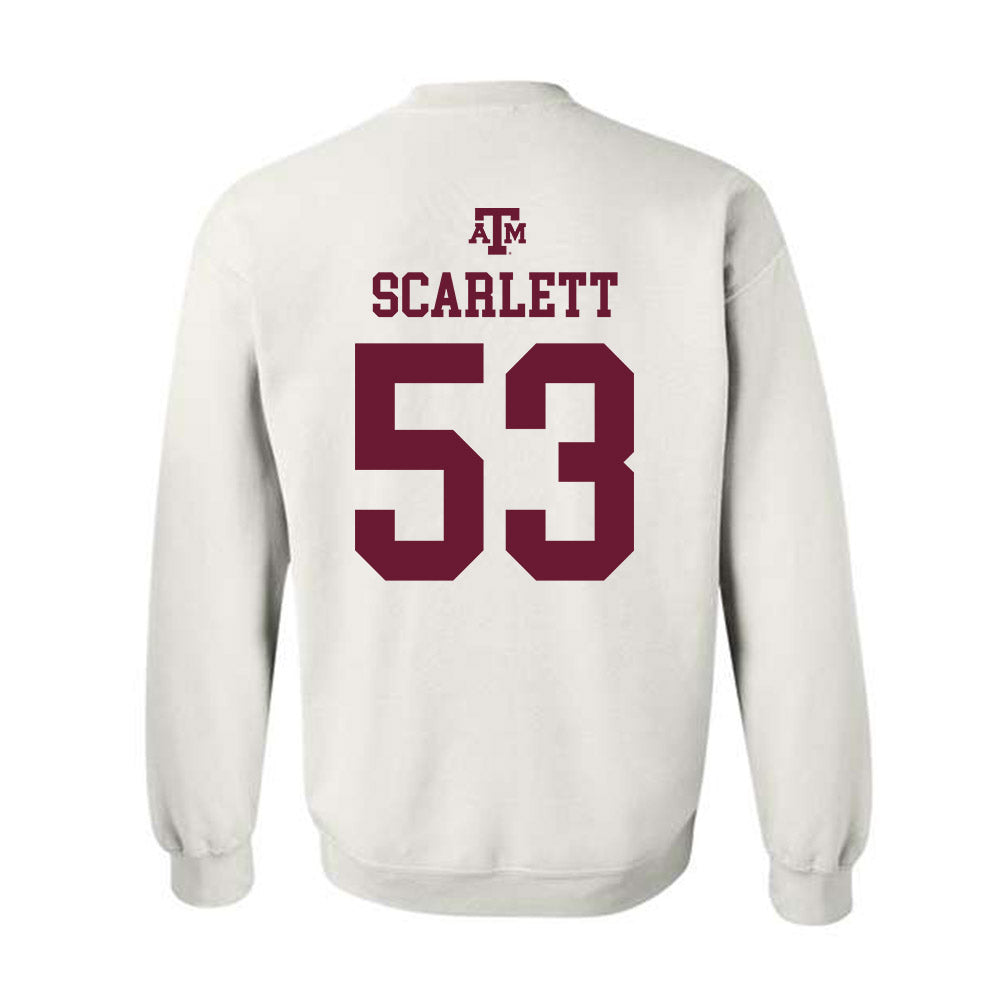Texas A&M - NCAA Football : Jadon Scarlett - White Out 2026 Crewneck Sweatshirt-1