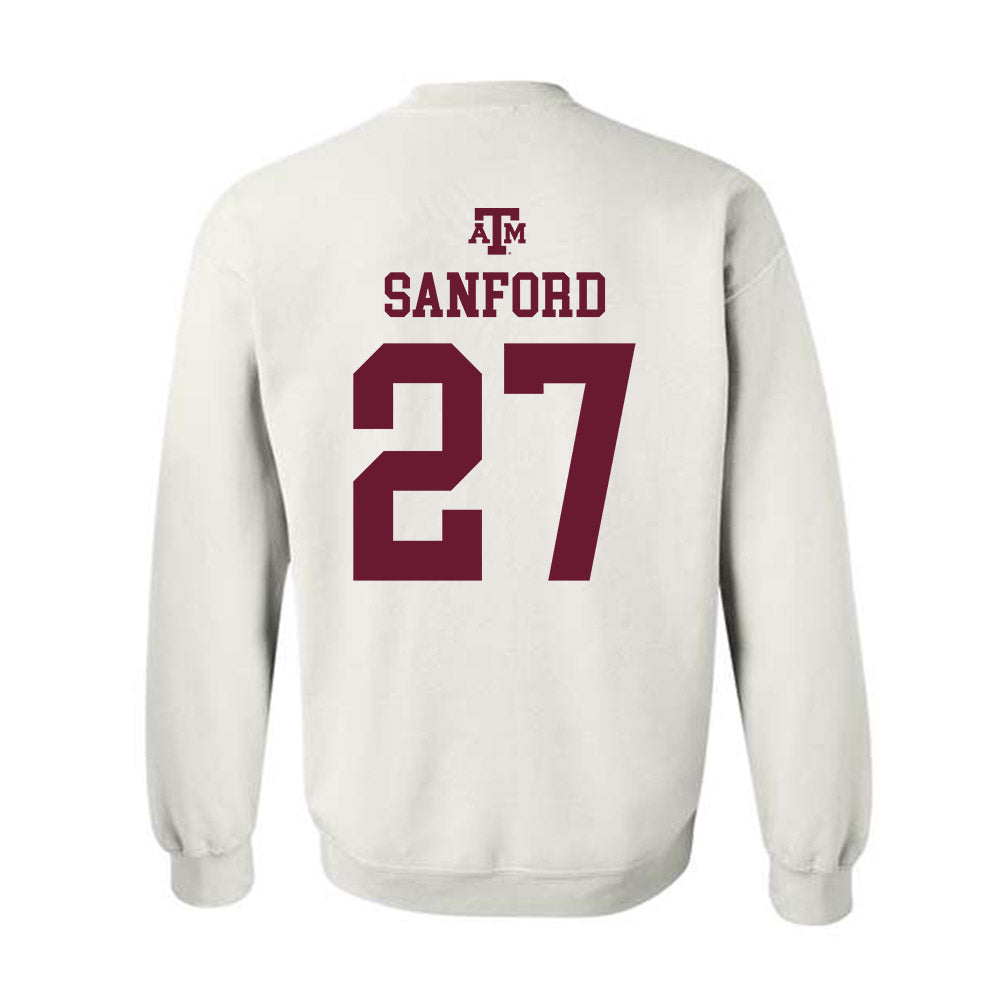 Texas A&M - NCAA Football : Daymion Sanford - White Out 2026 Crewneck Sweatshirt-1