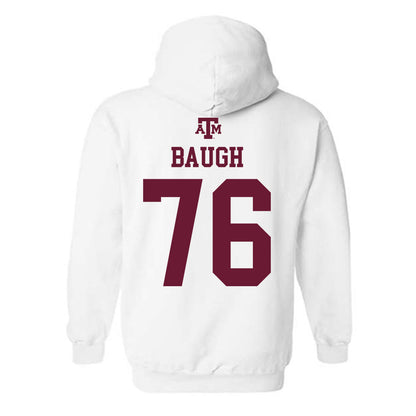 Texas A&M - NCAA Football : Trovon Baugh - White Out 2026 Hooded Sweatshirt-1