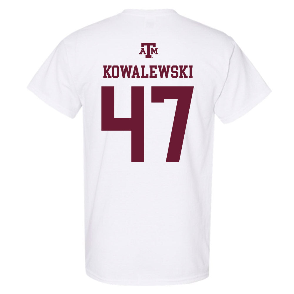 Texas A&M - NCAA Softball : Ariel Kowalewski - White Out 2026 T-Shirt-1