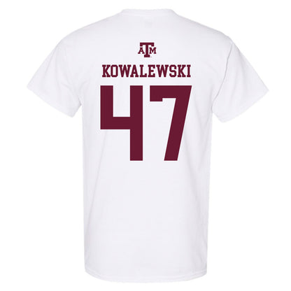 Texas A&M - NCAA Softball : Ariel Kowalewski - White Out 2026 T-Shirt-1