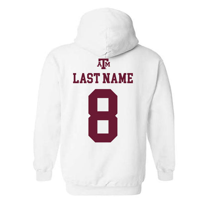Texas A&M - NCAA Baseball : Christopher Hacopian - White Out 2026 Hooded Sweatshirt-1