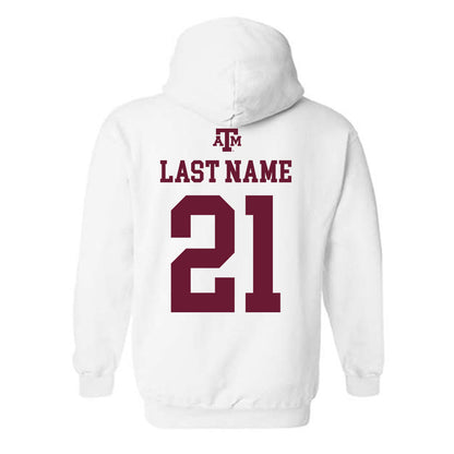Texas A&M - NCAA Baseball : Weston Moss - White Out 2026 Hooded Sweatshirt-1