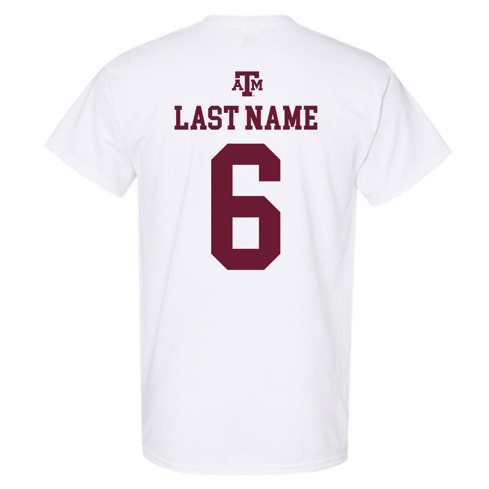 Texas A&M - NCAA Baseball : Boston Kellner - White Out 2026 T-Shirt-1