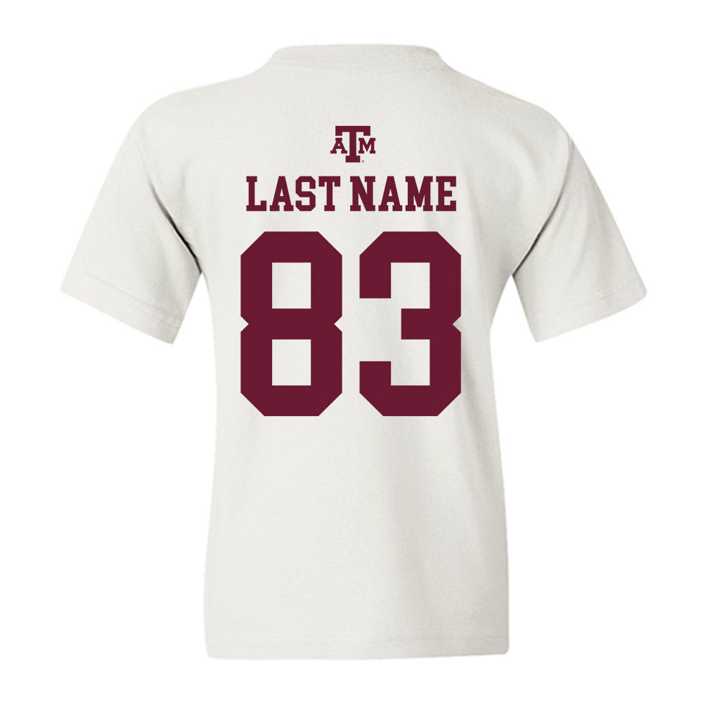 Texas A&M - NCAA Football : Will Hargett - White Out 2026 Youth T-Shirt-1