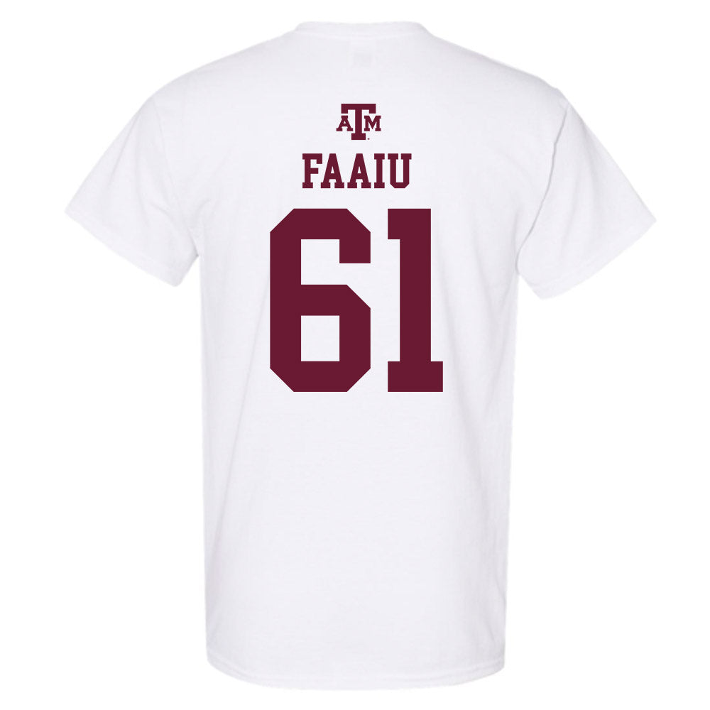 Texas A&M - NCAA Football : Kolinu'u Faaiu - White Out 2026 T-Shirt-1
