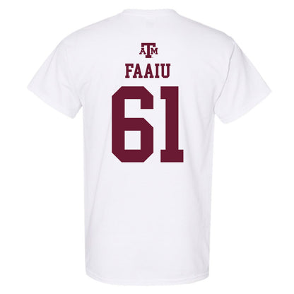 Texas A&M - NCAA Football : Kolinu'u Faaiu - White Out 2026 T-Shirt-1
