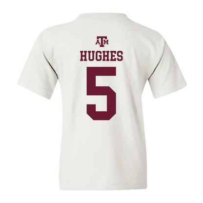 Texas A&M - NCAA Women's Soccer : Blake Hughes - White Out 2026 Youth T-Shirt-1