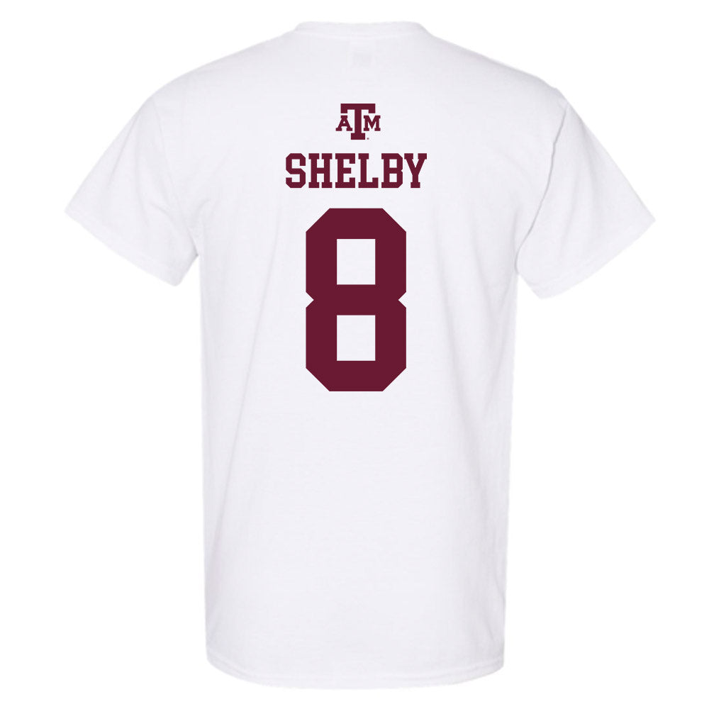 Texas A&M - NCAA Men's Basketball : Noah Shelby - White Out 2026 T-Shirt-1