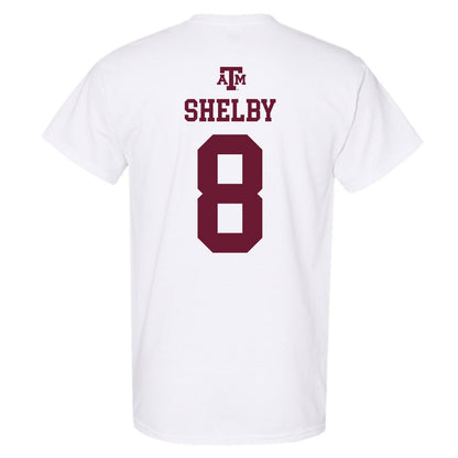 Texas A&M - NCAA Men's Basketball : Noah Shelby - White Out 2026 T-Shirt-1