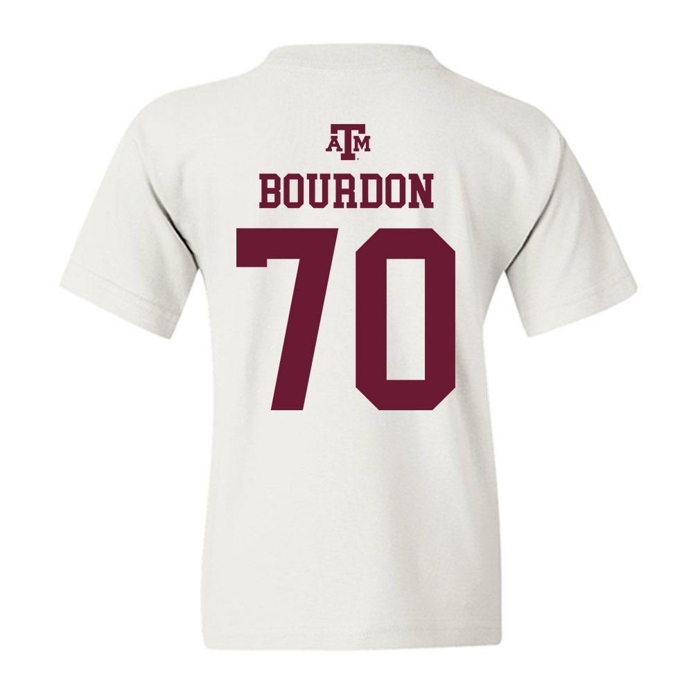 Texas A&M - NCAA Football : Robert Bourdon - White Out 2026 Youth T-Shirt-1