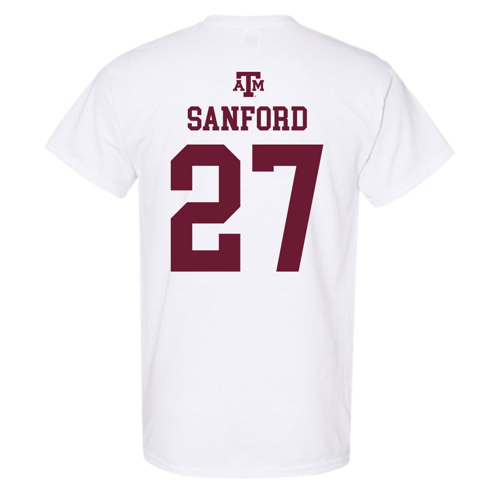 Texas A&M - NCAA Football : Daymion Sanford - White Out 2026 T-Shirt-1
