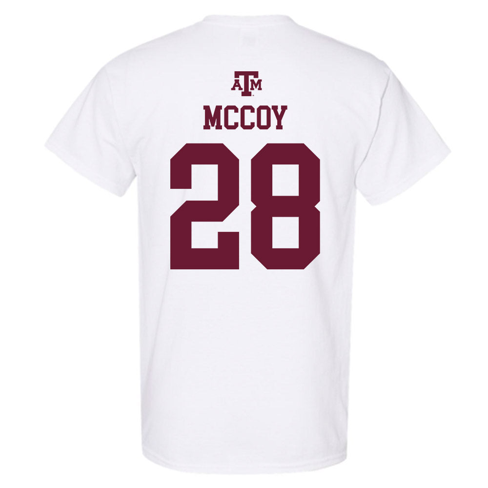 Texas A&M - NCAA Baseball : Caden McCoy - White Out 2026 T-Shirt-1