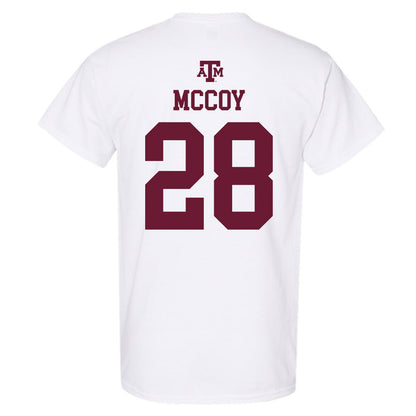 Texas A&M - NCAA Baseball : Caden McCoy - White Out 2026 T-Shirt-1