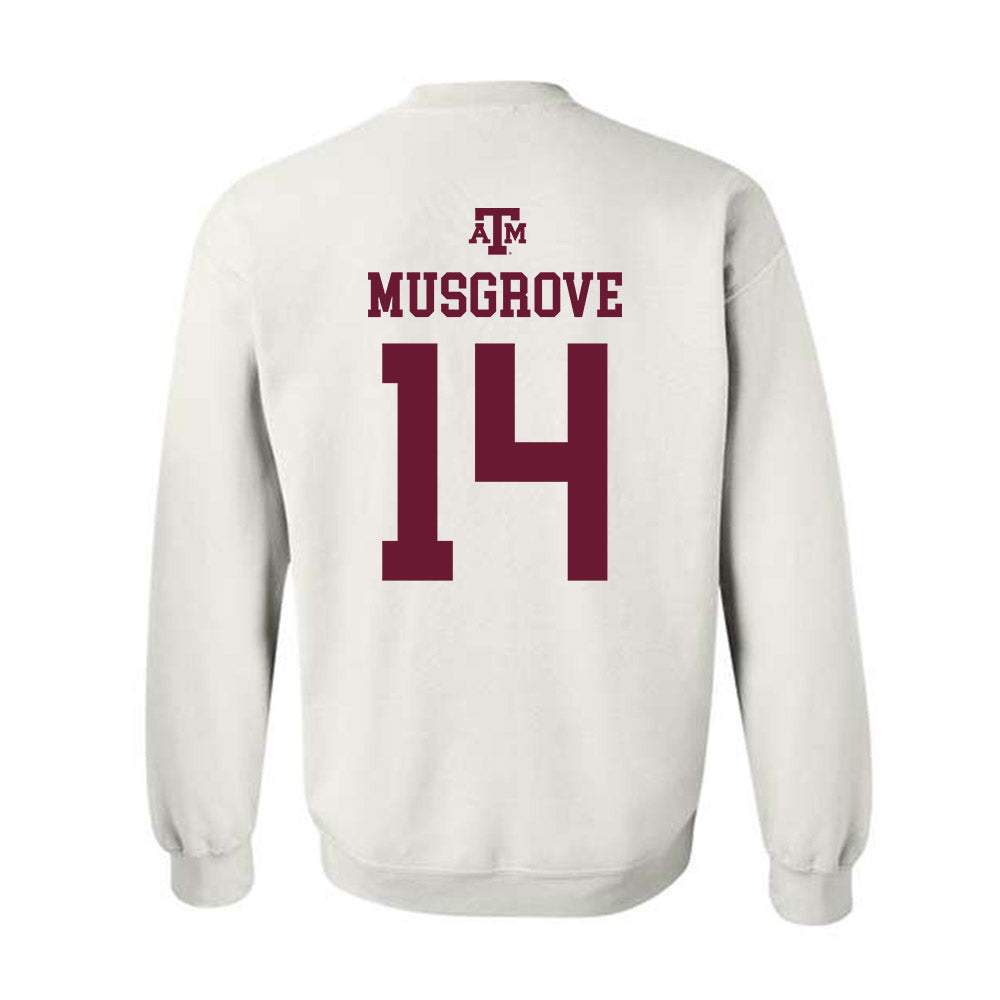 Texas A&M - NCAA Women's Volleyball : Kirra Musgrove - White Out 2026 Crewneck Sweatshirt-1