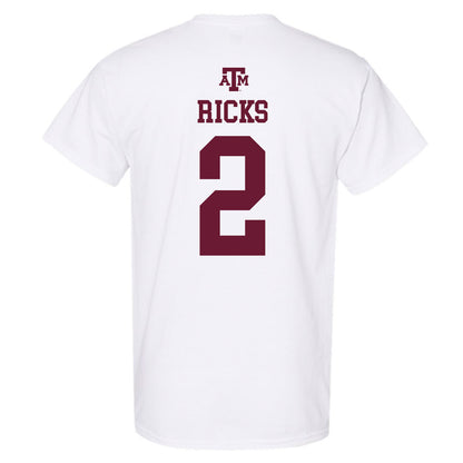 Texas A&M - NCAA Football : Dezz Ricks - White Out 2026 T-Shirt-1