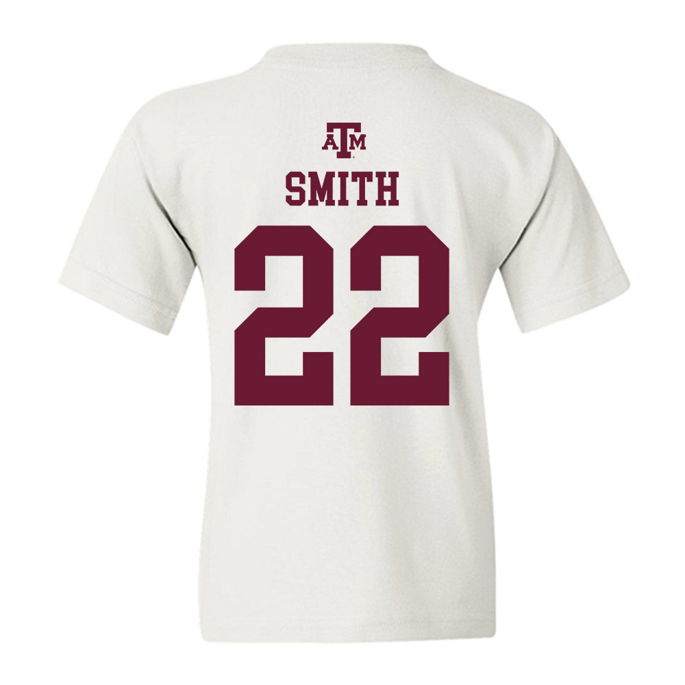 Texas A&M - NCAA Women's Soccer : Kieana Smith - White Out 2026 Youth T-Shirt-1
