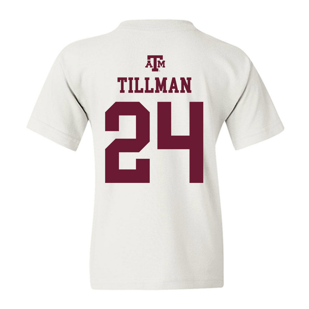 Texas A&M - NCAA Football : Ramarian Tillman - White Out 2026 Youth T-Shirt-1